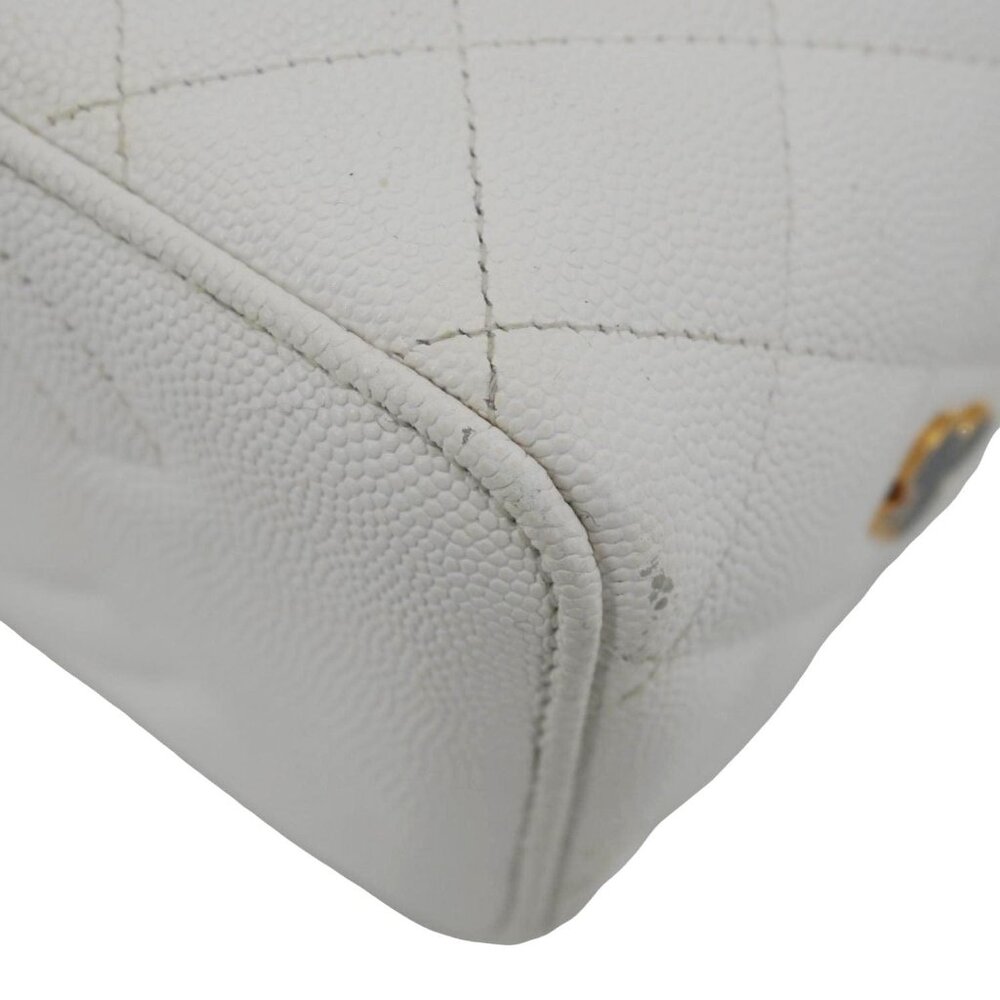 Chanel  Coco Casino Small Quilted Caviar Leather Chain Vanity Case White - Picture 10 of 16
